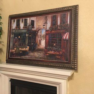 Framed Art: Courtyard Ambiance by Ruane Manning 36" x 24" x 4"